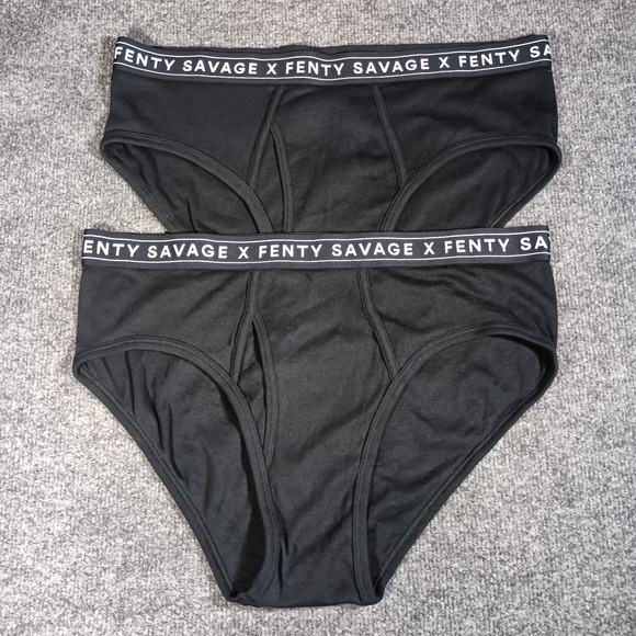 Savage X Fenty Briefs Size XL Black 2 Pair Classics Cotton - Picture 1 of 3